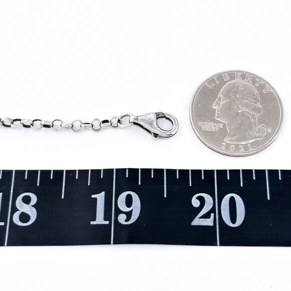 Vintage Israel Silpada Sterling Silver Mother of Pearl Charm Necklace 17"-19.5" - Picture 3 of 7